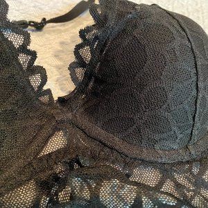 Black Victoria's Secret Pink Lace Halter Bralette